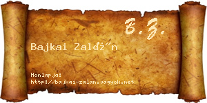 Bajkai Zalán névjegykártya